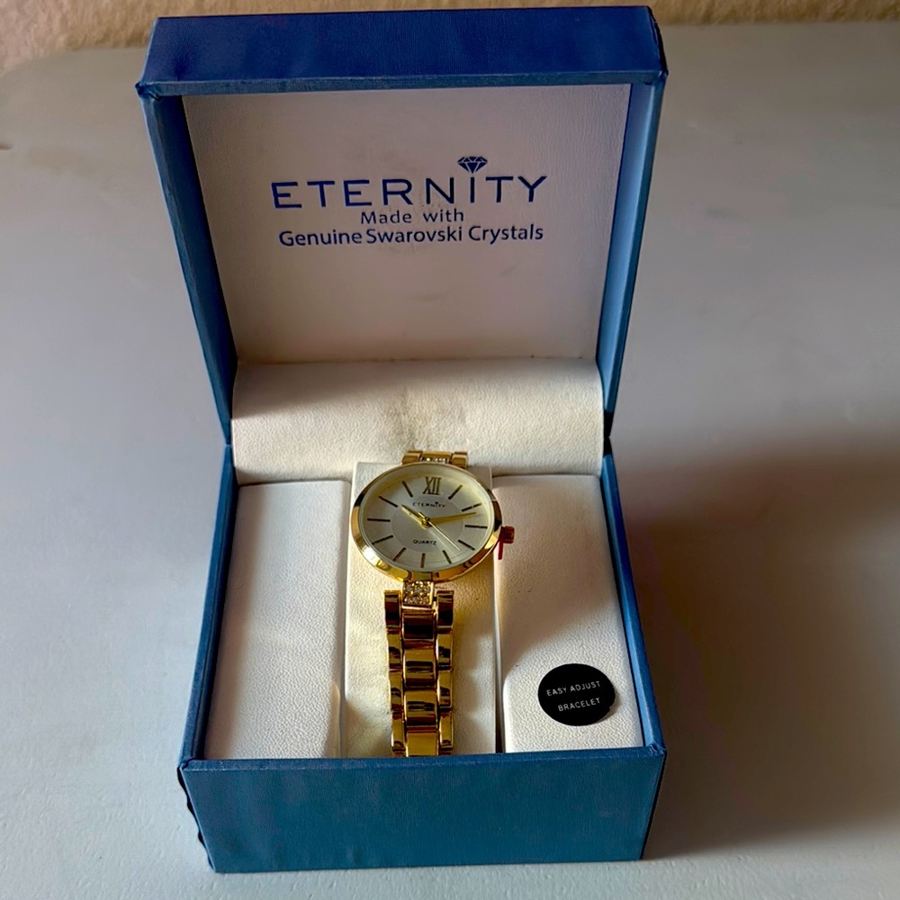 Gold Women's Watch with Swarovski Crystals